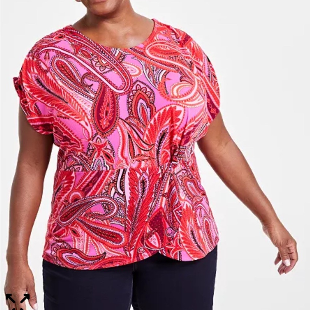 I.N.C. International Concepts
Plus Size Printed Gathered Top-New